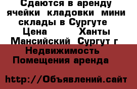 Сдаются в аренду ячейки, кладовки, мини-склады в Сургуте › Цена ­ 500 - Ханты-Мансийский, Сургут г. Недвижимость » Помещения аренда   